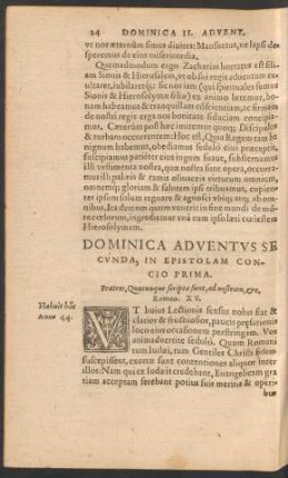 Dominica Adventus Secunda ...