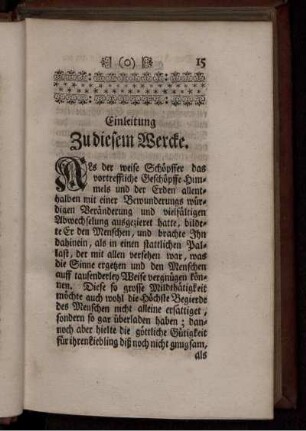 Einleitung Zu diesem Wercke.