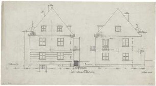 Döllgast, Hans; München, Ferdinand Maria Str.; Wohnhaus Martin Rid - Westseite; Ostseite (Ansichten)