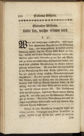 Siebender Abschnitt. Ueber den, welcher erbauet wird.