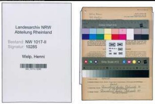 Entnazifizierung Henni Welp , geb. 13.04.1907 (Schneiderin)