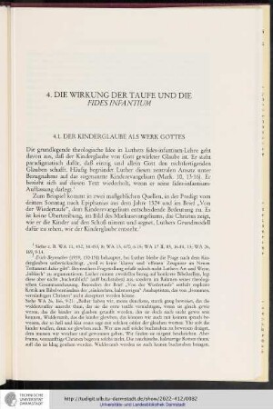 4. Die Wirkung der Taufe und die Fides Infantium