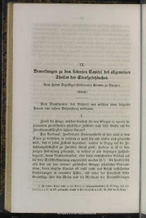 IX. Bemerkungen zu dem siebenten Capitel des allgemeinen Theiles des Strafgesetzbuches. (Schluß)