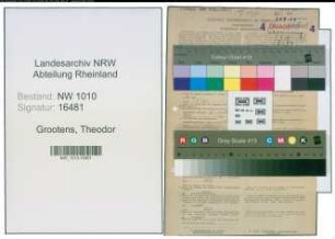 Entnazifizierung Theodor Grootens , geb. 28.10.1900 (Schlosser)