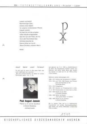 Jansen, Paul August