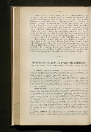 Bade-Einrichtungen in größeren Betrieben.