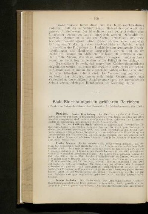Bade-Einrichtungen in größeren Betrieben.