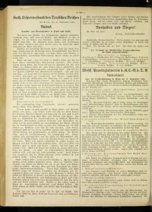 Kath. Lehrerverband des Deutschen Reiches : Aufruf ; Standes- und Vereinsbrüder in Stadt und Land!