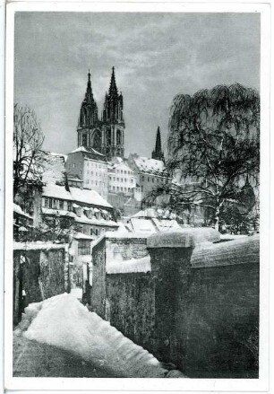 Meißen. Leinewebergasse im Winter