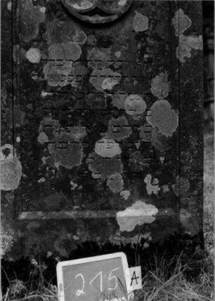 Grabstein 215 [Nir S. 146f. Nr. 14.21]: Grabstein 215A [Nir S. 146f. Nr. 14.21]
