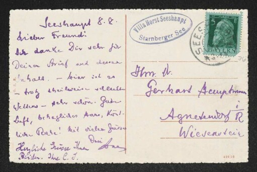Brief von Paul Jonas an Gerhart Hauptmann