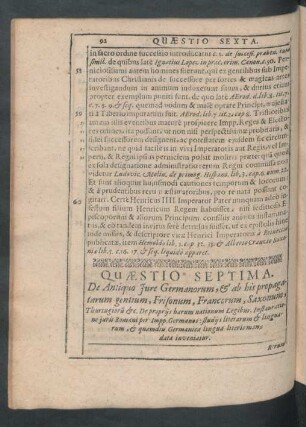 Quaestio Septima.De Antiquo Iure Germanorum, & ab his propagatarum gentium, Frisonum, Francorum, Saxonum ...