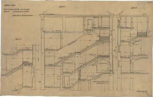 Fischer, Theodor; Heilbronn; Stadt-Theater - Treppen IV., VI. u. VII. (Schnitte)