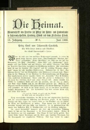 18. Jahrgang. No. 6. Juni 1908.