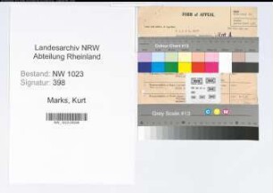 Entnazifizierung Kurt Marks , geb. 00.00.0000 (Hausmeister)