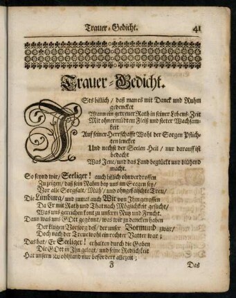 41-52, Trauer-Gedicht.