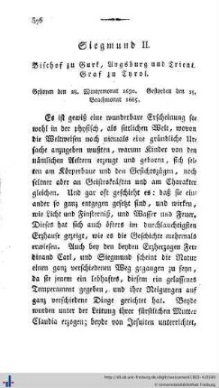Siegmund II. Bischof zu Gurk, Augsburg und Trient. Graf zu Tyrol