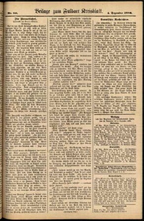 Zweite Ausgabe vom Samstag, den 04. Dezember 1886.