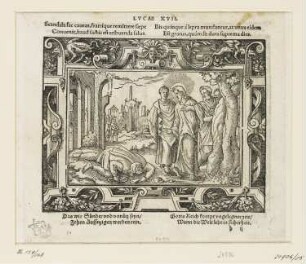 Heilung des Aussätzigen, aus: "Biblische Figuren deß Neuwen Testaments", Frankfurt am Main 1562, S. h2 recto