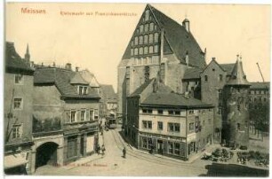 Meißen. Kleinmarkt mit Franziskanerkirche