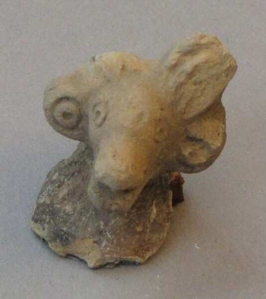 Animal head made of clay