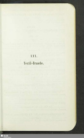 III. Textil-Branche