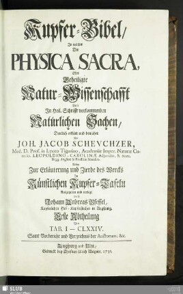 1: Von Tab. I - CLXXIV. Samt Vorbericht und Verzeichnis der Auctorum, &c.