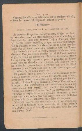 "El Diario" : Buenos Aires, martes 4 de noviembre de 1890
