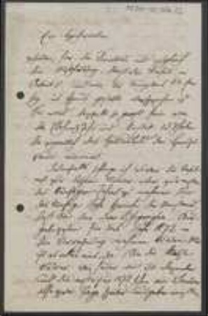 Brief von August Kanitz an Unbekannt