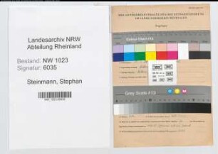 Entnazifizierung Stephan Steinmann , geb. 12.03.1888 (Oberschaffner)