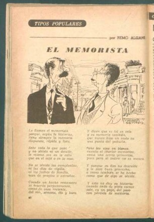 El memorista : Tipos populares