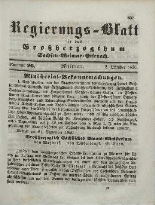Nr. 26 : 2. Oktober 1850