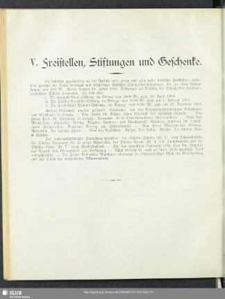 V. Freistellen, Stiftungen und Geschenke