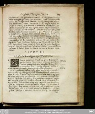 Caput III. De studii Theologici usu & exercitio.
