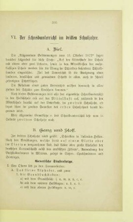 VI. Der Schreibunterricht im dritten Schuljahre