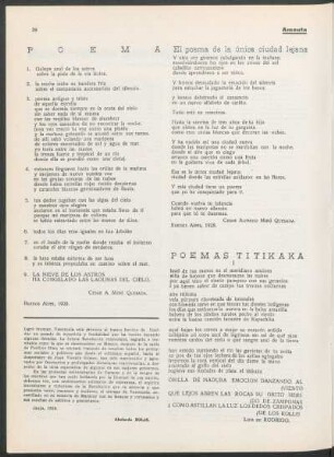 Poema [y] El poema de la única ciudad lejana