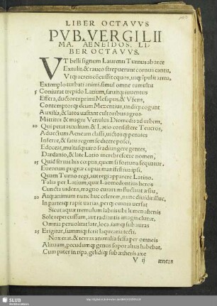 Pub. Vergilii Ma. Aeneidos. Liber Octavus