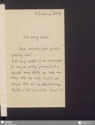 [list wot: towarstwo „Societas Slavica Budissinensis“, 18.12.1909]