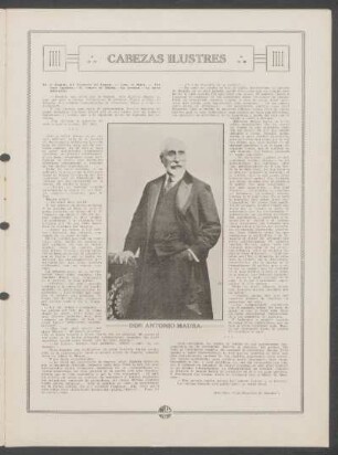 Cabezas ilustres : Don Antonio Maura