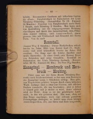 Hansgörgl - Hersbruck und Hersbruck - Houbirg.