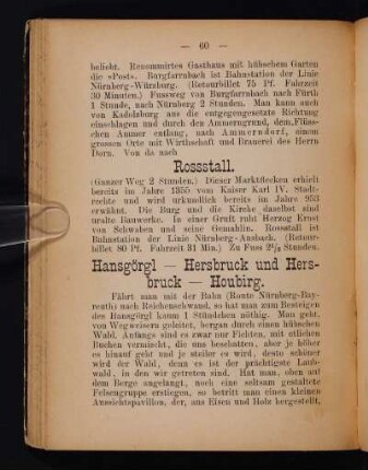 Hansgörgl - Hersbruck und Hersbruck - Houbirg.