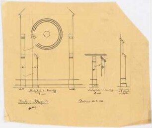St. Antonius Einsiedler (mit Pfarrhaus), Heggen Erweiterung: Details der Strebepfeiler des Querschiffes