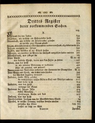 Drittes Register derer vorkommenden Sachen