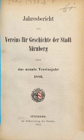 Jahresbericht : über das ... Vereinsjahr. 9. 1886 (1887)