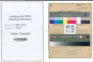 Entnazifizierung Franziska Toeller , geb. 07.02.1900 (Kauffrau)