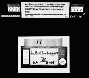 Namenskartei des Ersatzbataillons (Buchstabe H)