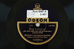 Die Lorelei : "Ich weiß nicht, was soll es bedeuten" / (Friedrich Silcher)