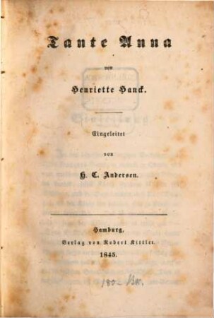 Henriette Hanke's Schriften, 1
