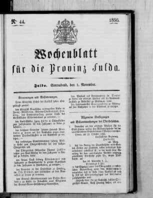 Nr. 44, Ausgabe vom 1. November 1856