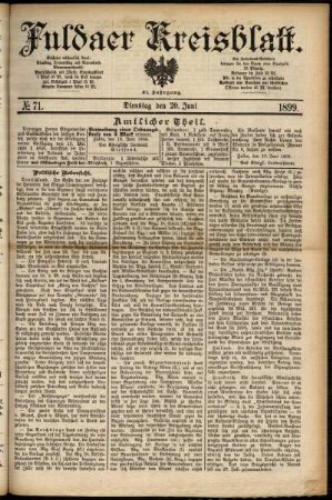 Ausgabe vom Dienstag, den 20. Juni 1899.